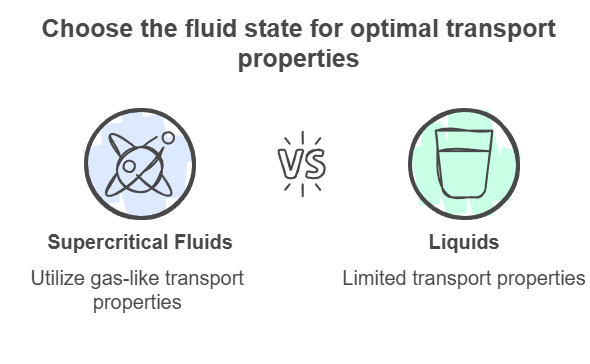 Choose the fluid state for optimal transport properties